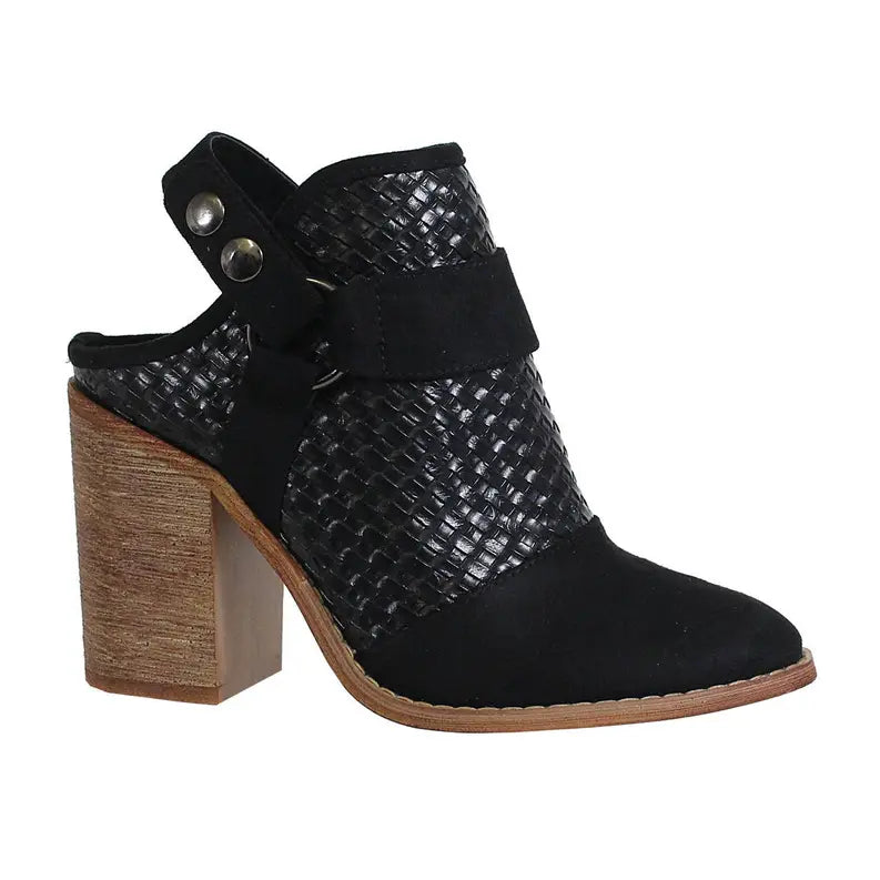 Sale Yoki Womens NIYA-47 WEAVED TOP CASUAL SHORT BOOTS Yoki Fashion