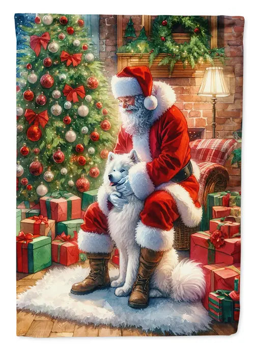 Samoyed and Santa Claus Garden Flag Caroline's Treasures