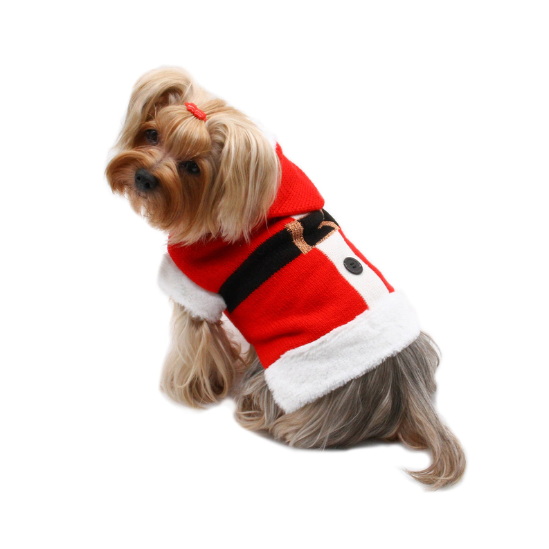 Santa Hooded Sweater with Soft Fur Trims Klippo