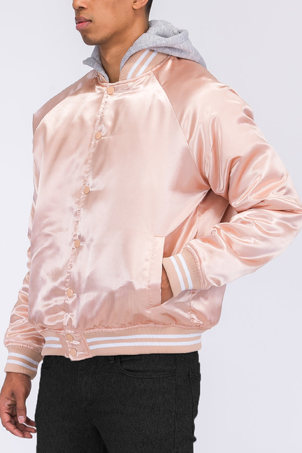 Satin Hooded Varsity Jacket WEIV