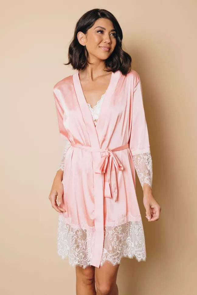 Satin Kimono Robe Stay Warm in Style