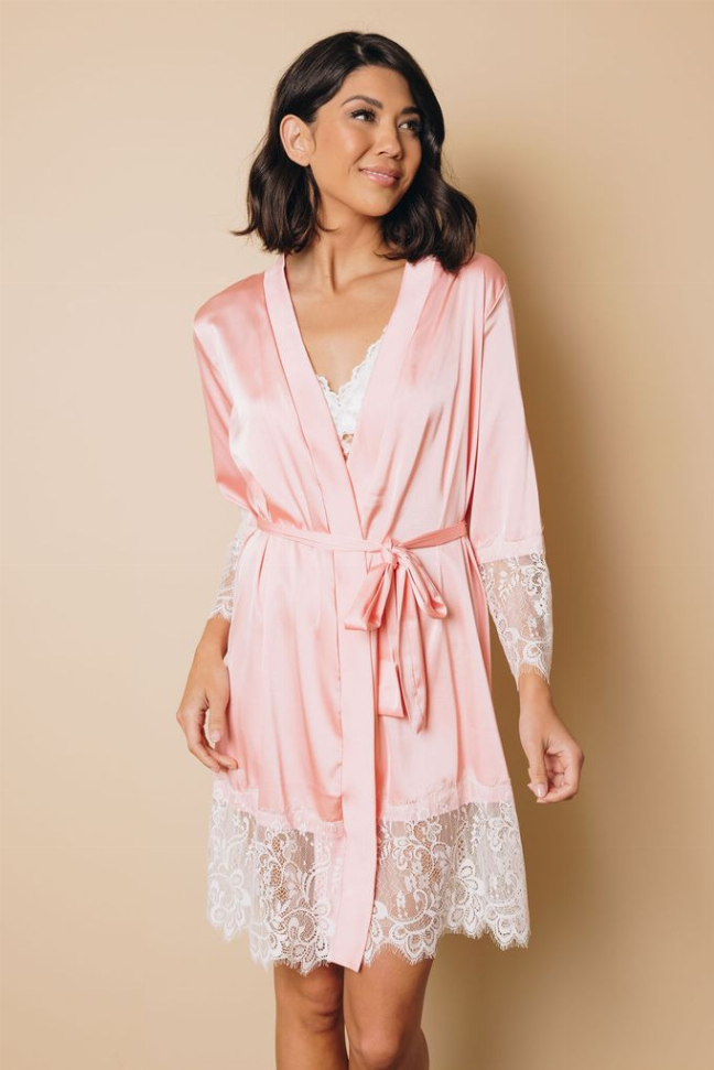 Satin Kimono Robe Stay Warm in Style