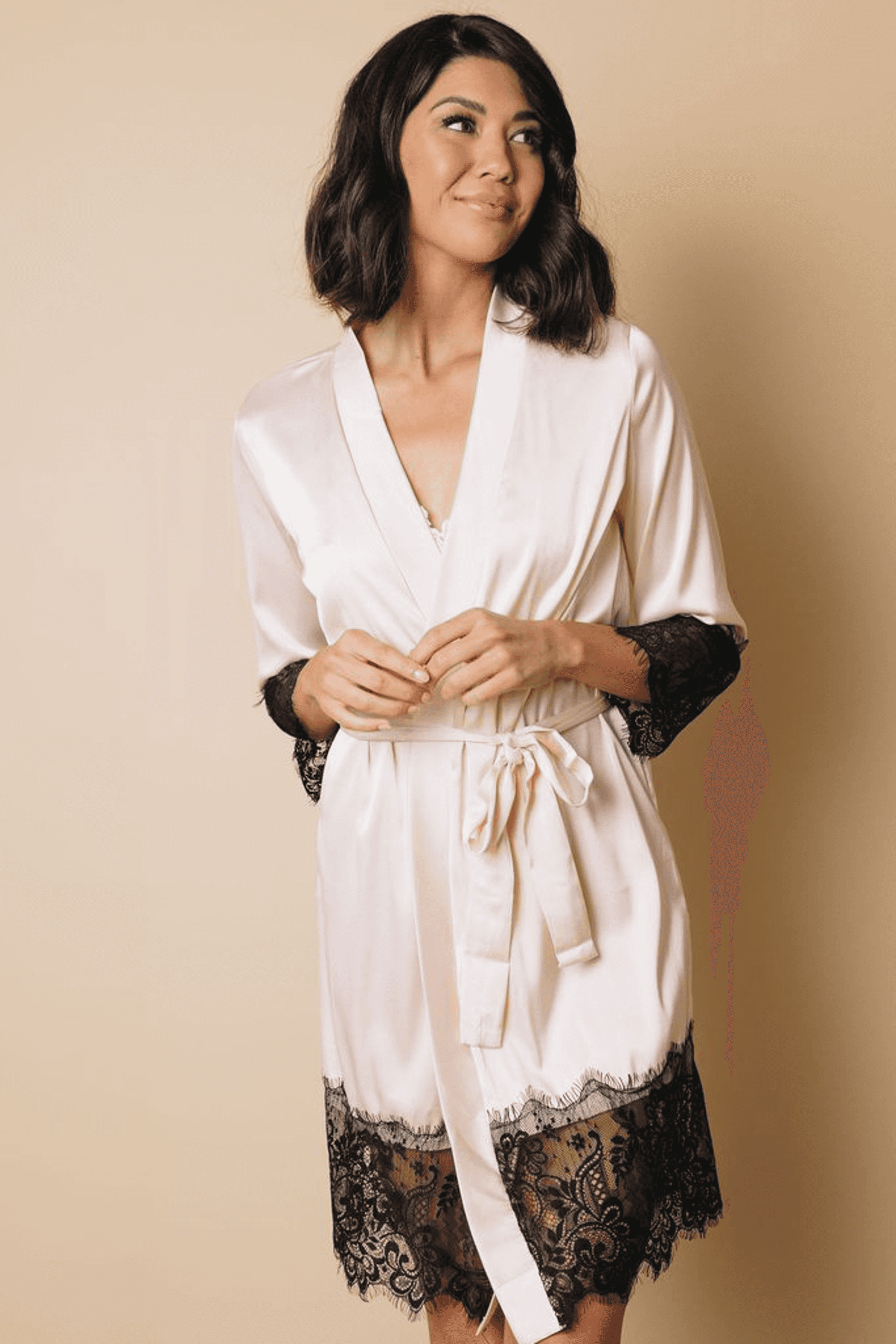 Satin Kimono Robe Stay Warm in Style