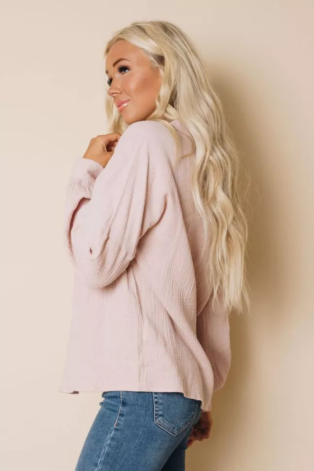 Saunders Button Up Top Stay Warm in Style