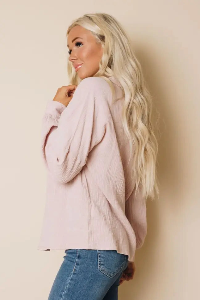 Saunders Button Up Top Stay Warm in Style
