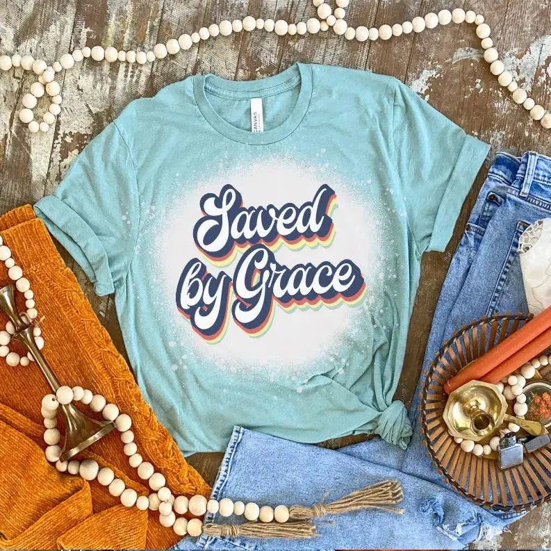 Saved By Grace Shirt Bleached CK's Boutique
