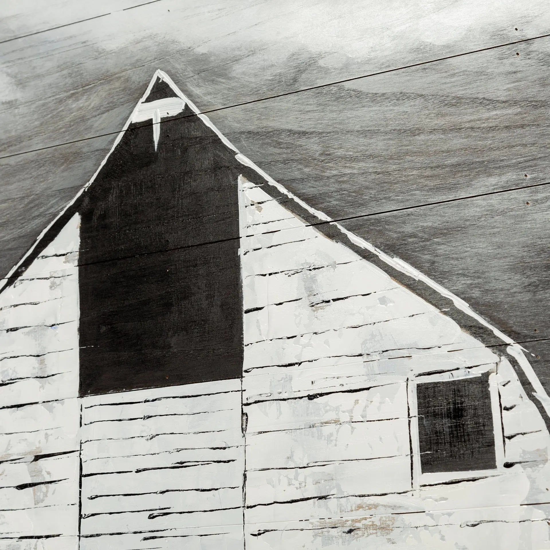 Sawmill Creek 42x62 Farmhouse White Barn Original Hand Painted on Wood Oil Painting Unframed Wall Art Homeroots Home Decor