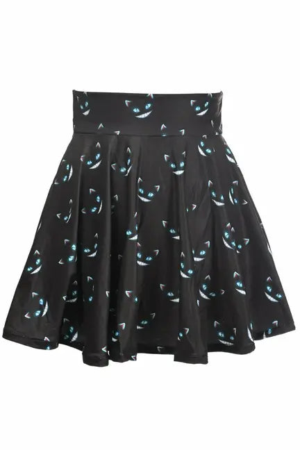 Scary Cats Print Stretch Lycra Skirt Daisy Corsets