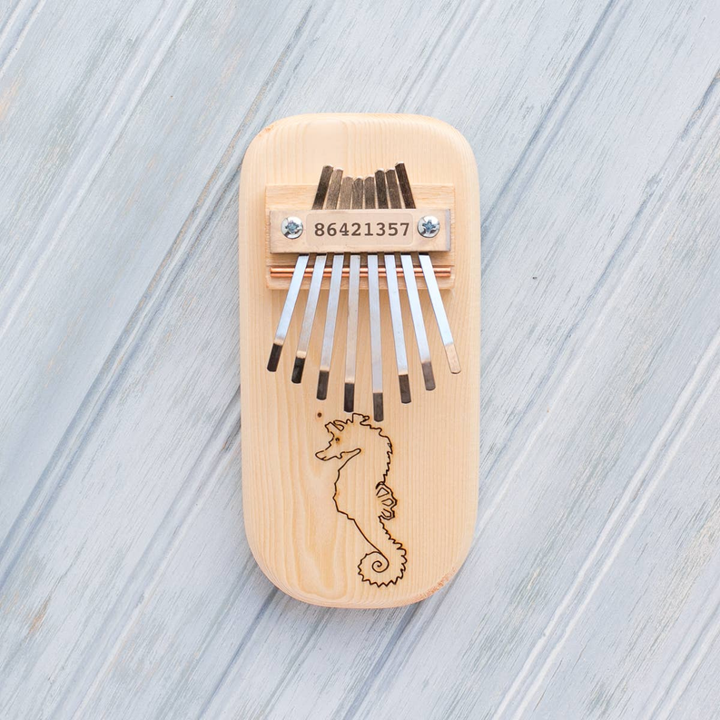Sea Horse Engraved Thumb Piano Mountain Melodies