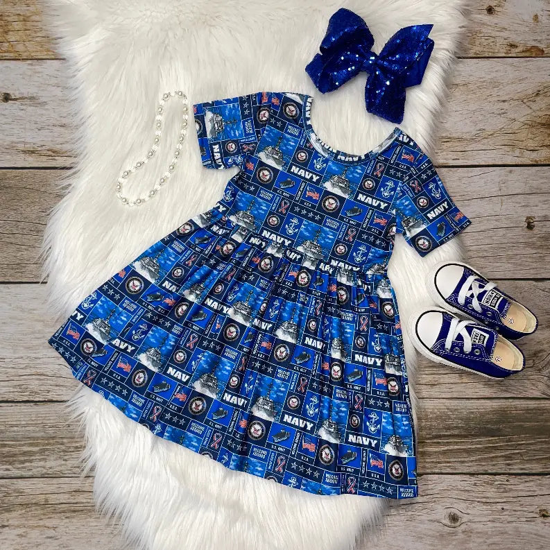 Sea Military Support Short Sleeve Dress Stella Bean Clothing