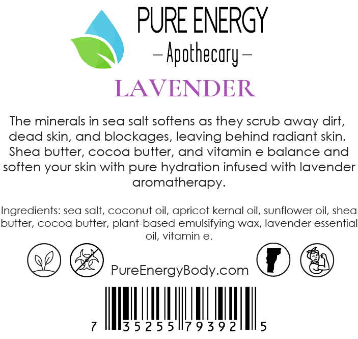 Sea Salt Scrub (Lavender) Pure Energy Apothecary