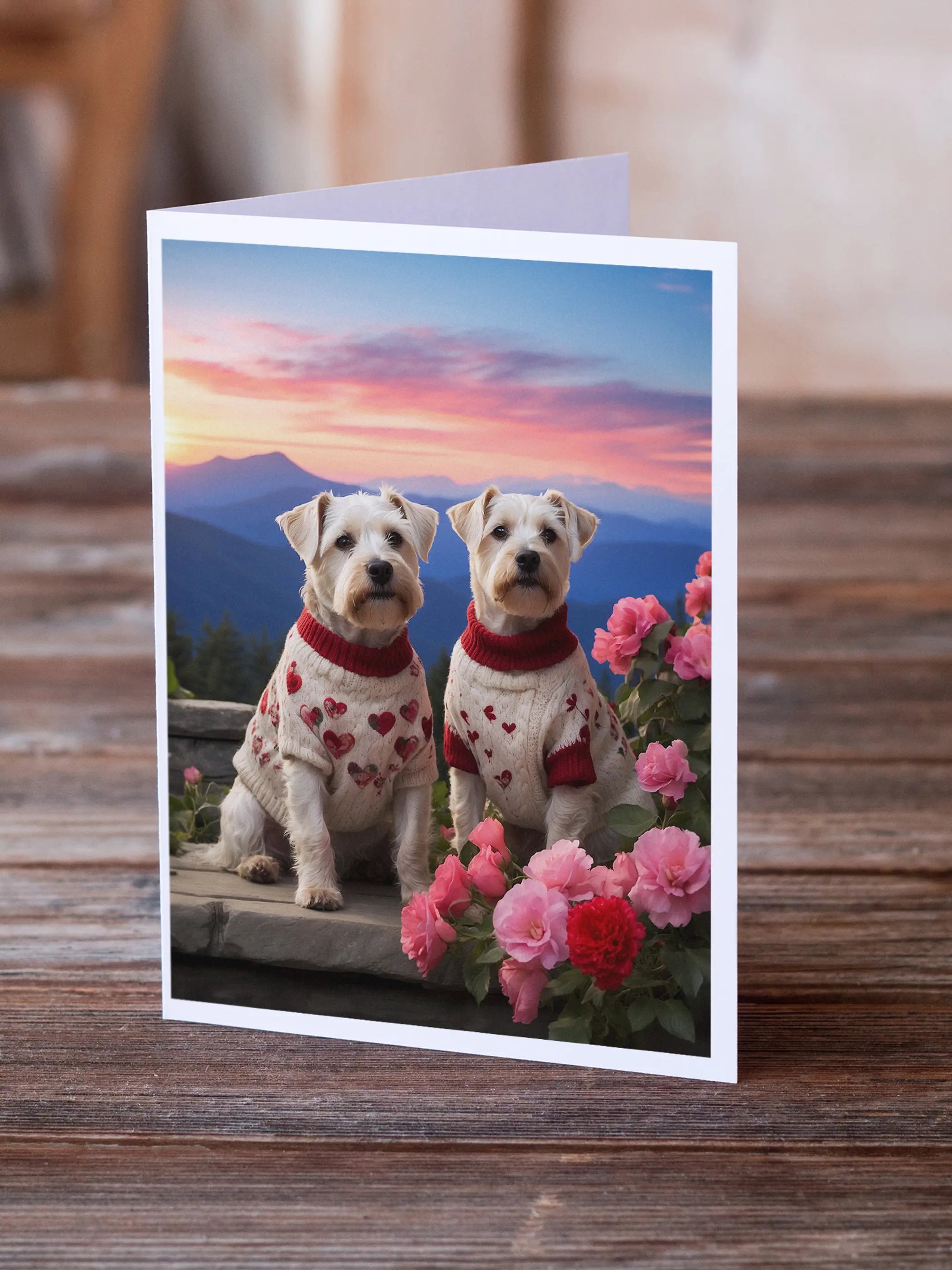 Sealyham Terrier Two Hearts Greeting Cards Pack of 8 Caroline's Treasures