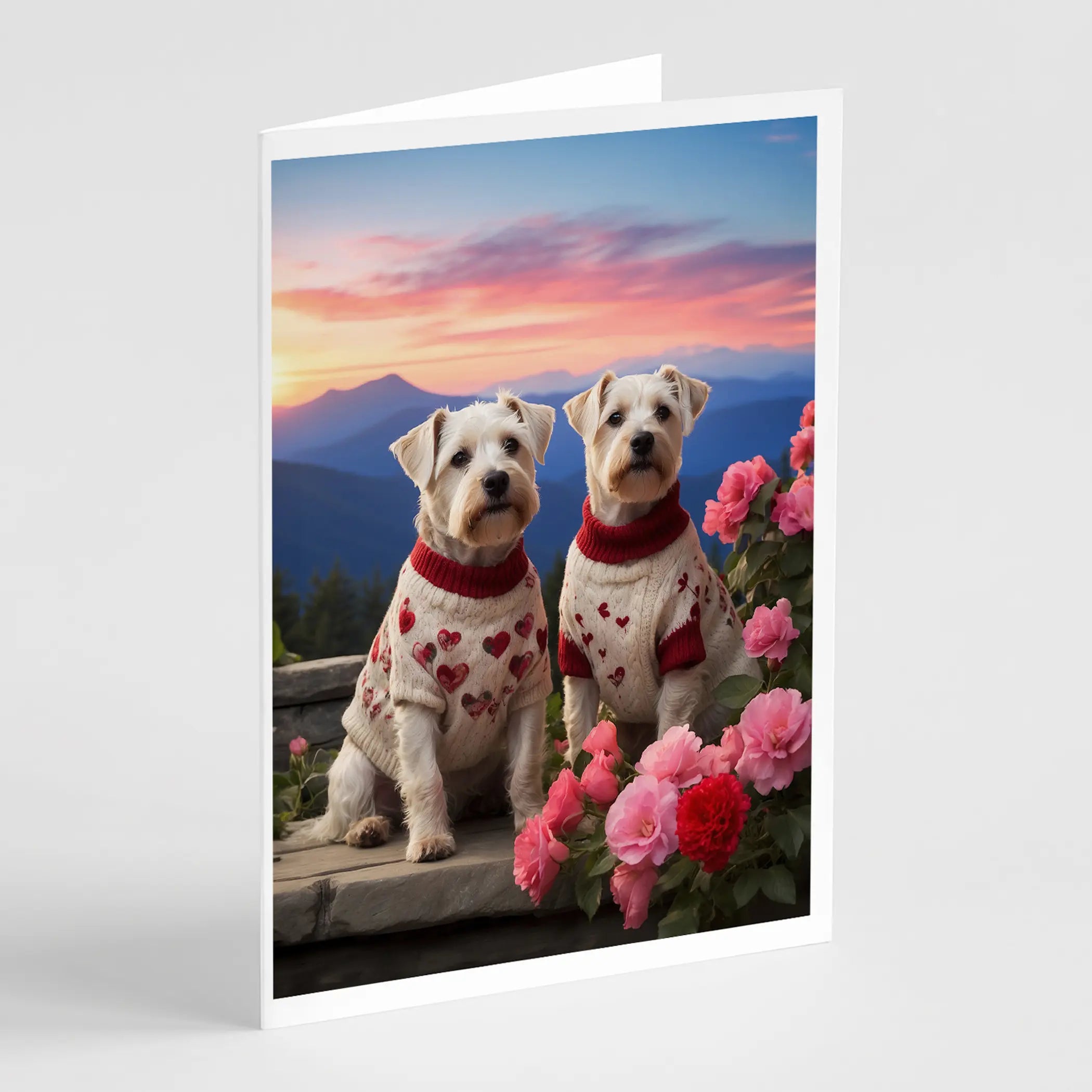 Sealyham Terrier Two Hearts Greeting Cards Pack of 8 Caroline's Treasures