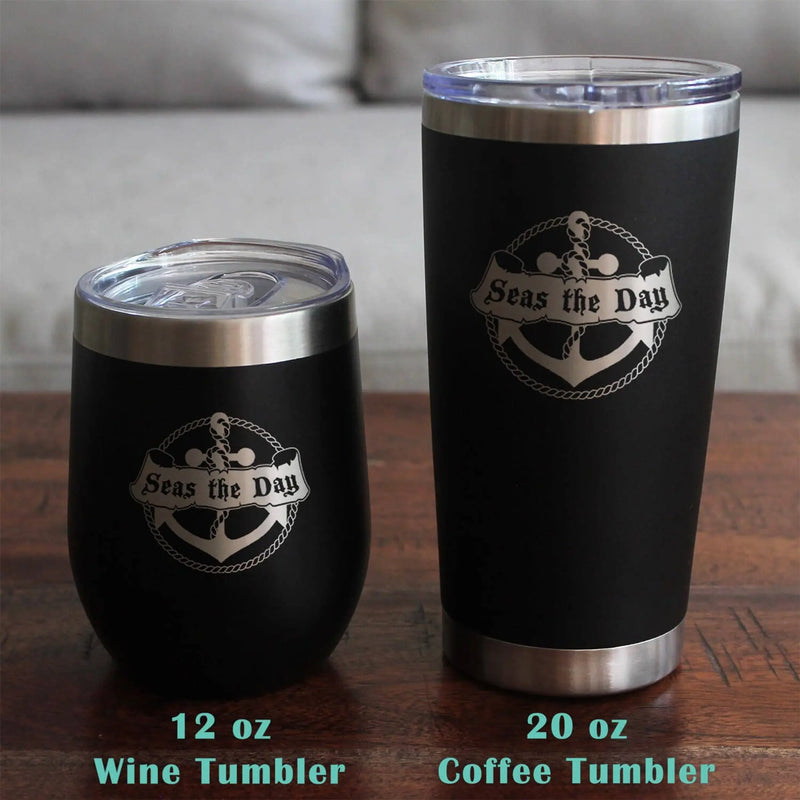 Seas the Day Beer Can Pint Glass - Ocean Beach Gifts Bevvee