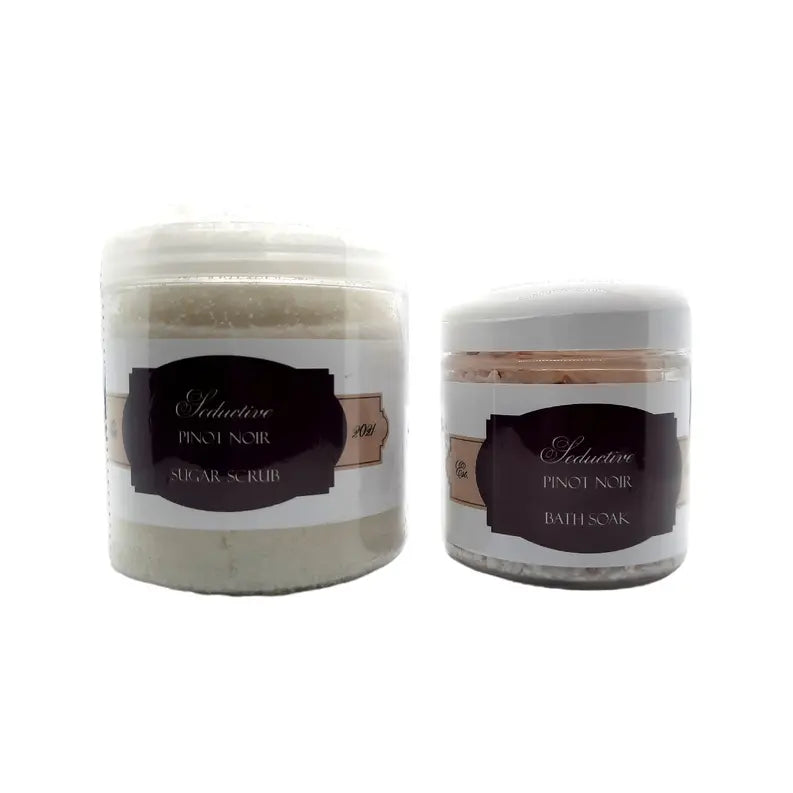 Seductive Pinot Noir Scrub & Bath Soak Bundle Xotic Envi