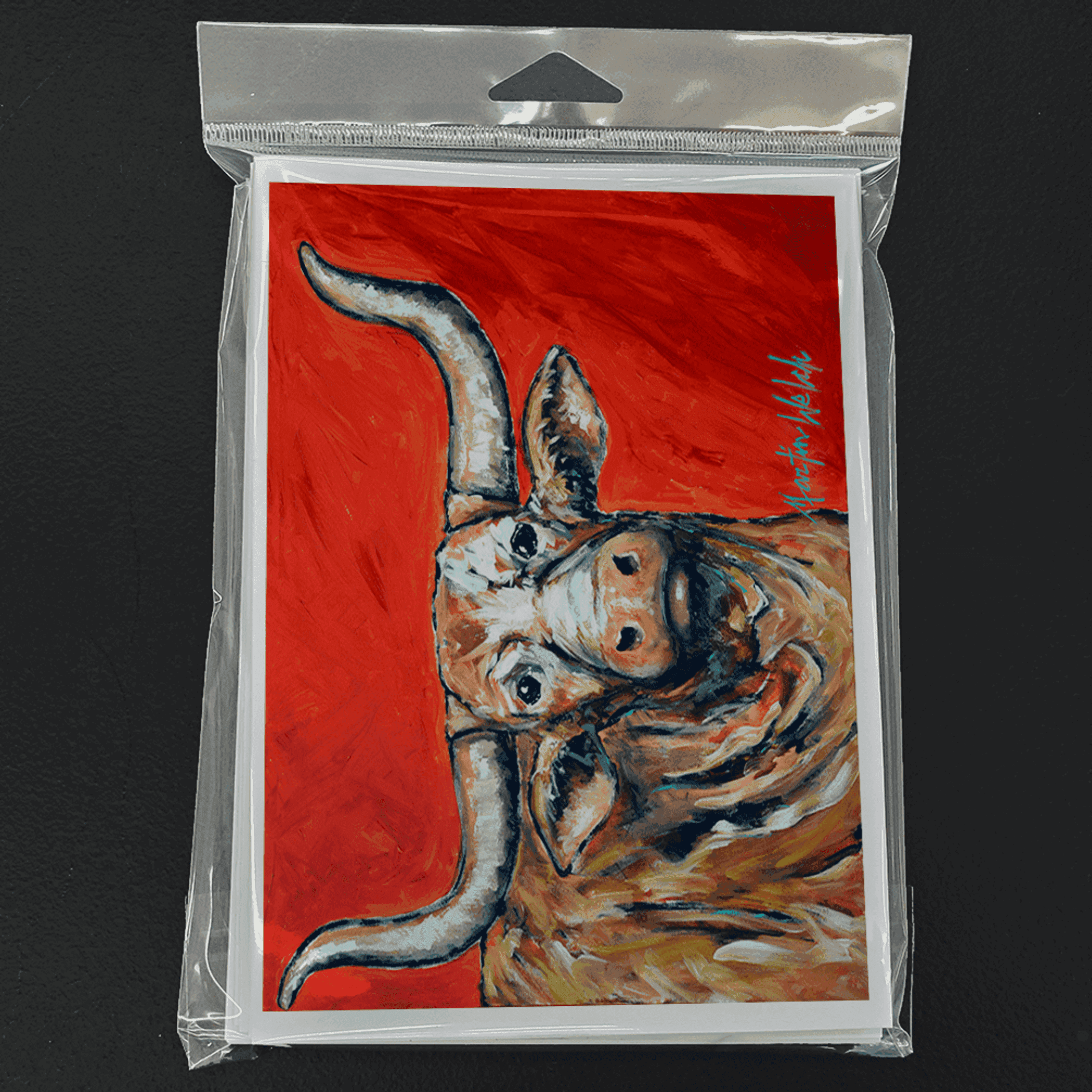 See Red Longhorn Cow Greeting Cards Pack of 8 Caroline's Treasures