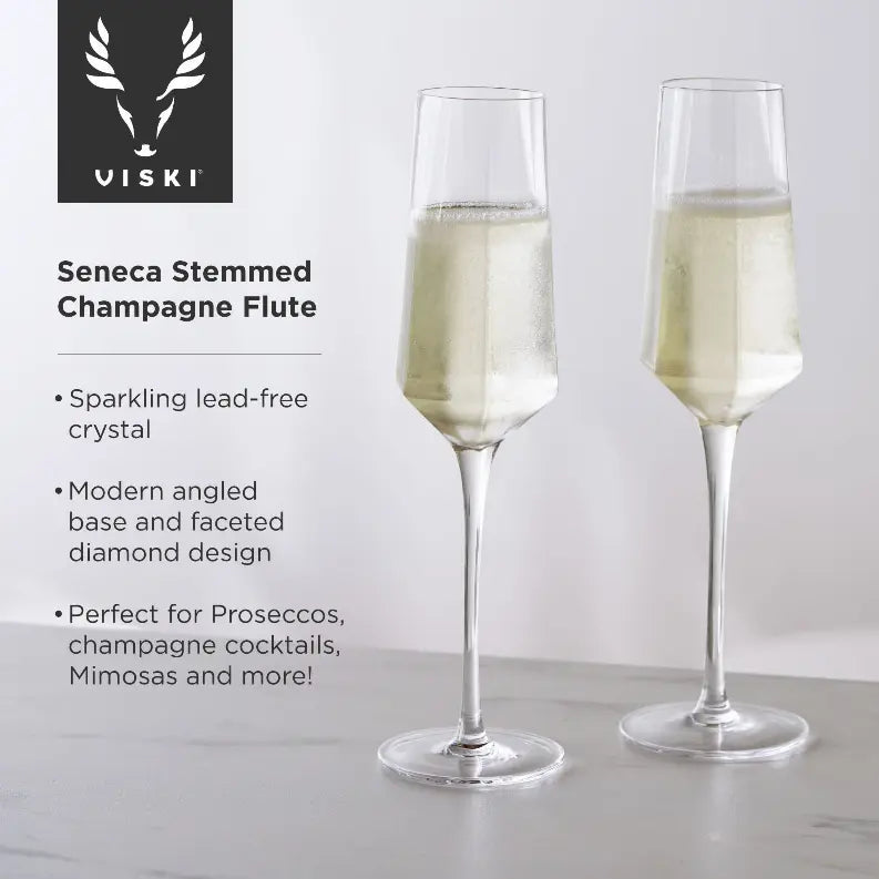 Seneca Stemmed Champagne Flute by Viski True Brands