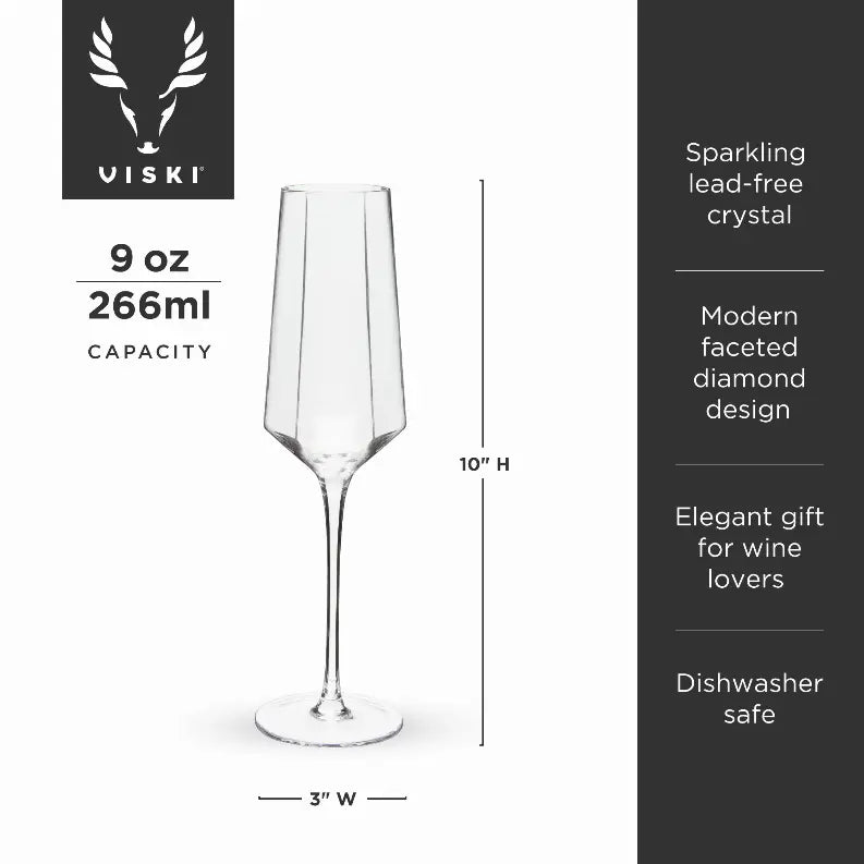 Seneca Stemmed Champagne Flute by Viski True Brands