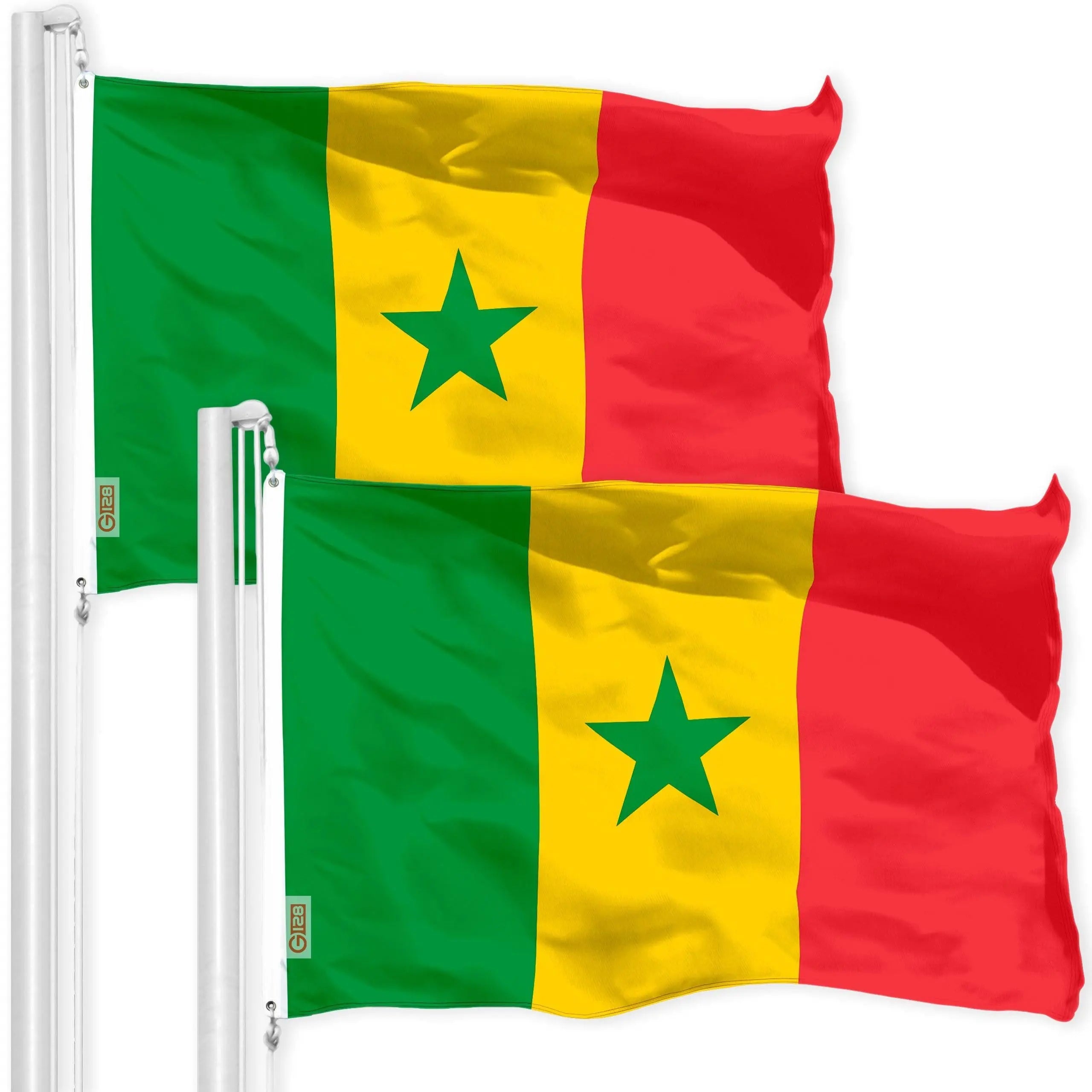 Senegal Senegalese Flag 3x5 Ft 2-Pack 150D Printed Polyester By G128 G128