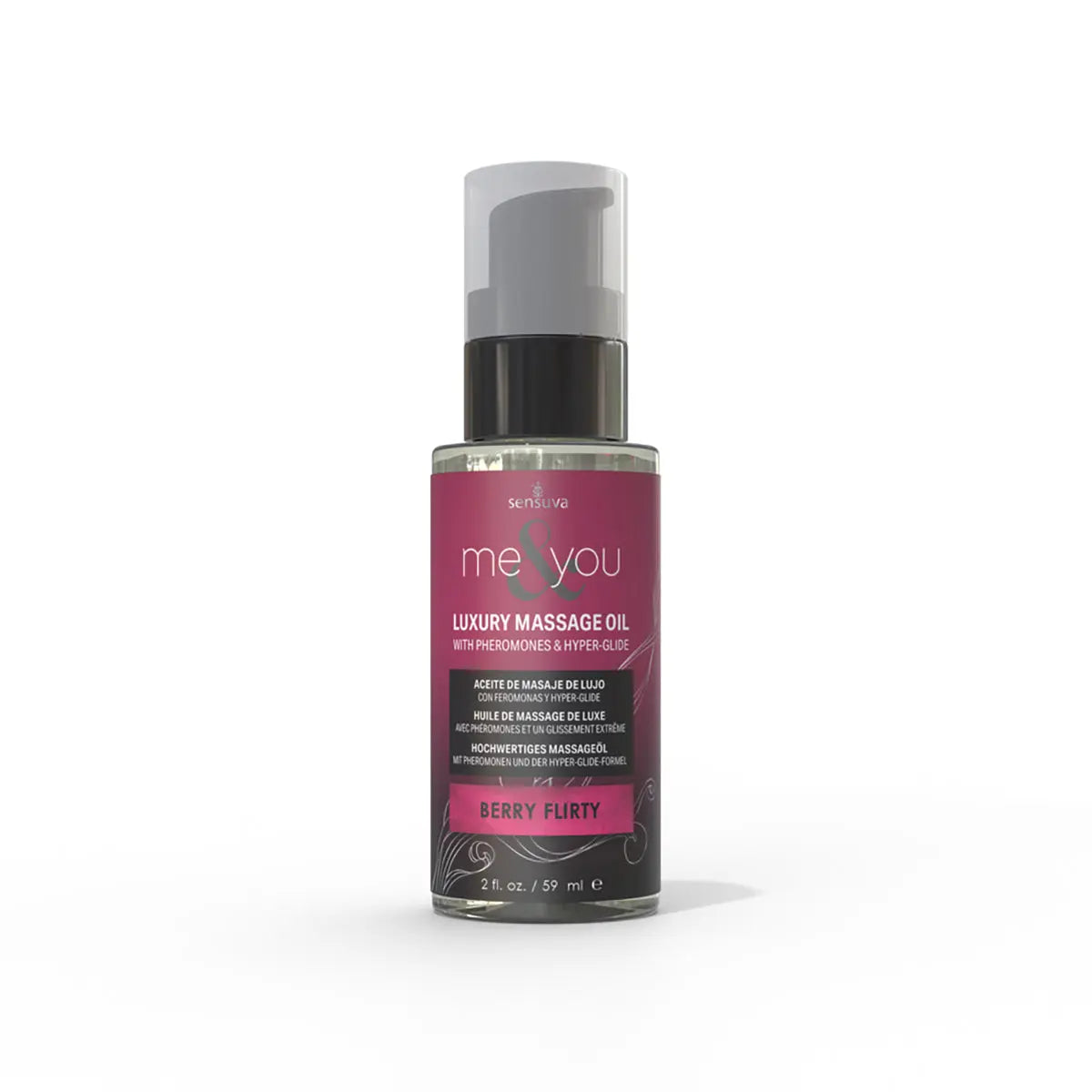 Sensuva Me & You Pheromone-Infused Luxury Massage Oil Berry Flirty 2 oz. - GreatEagleInc