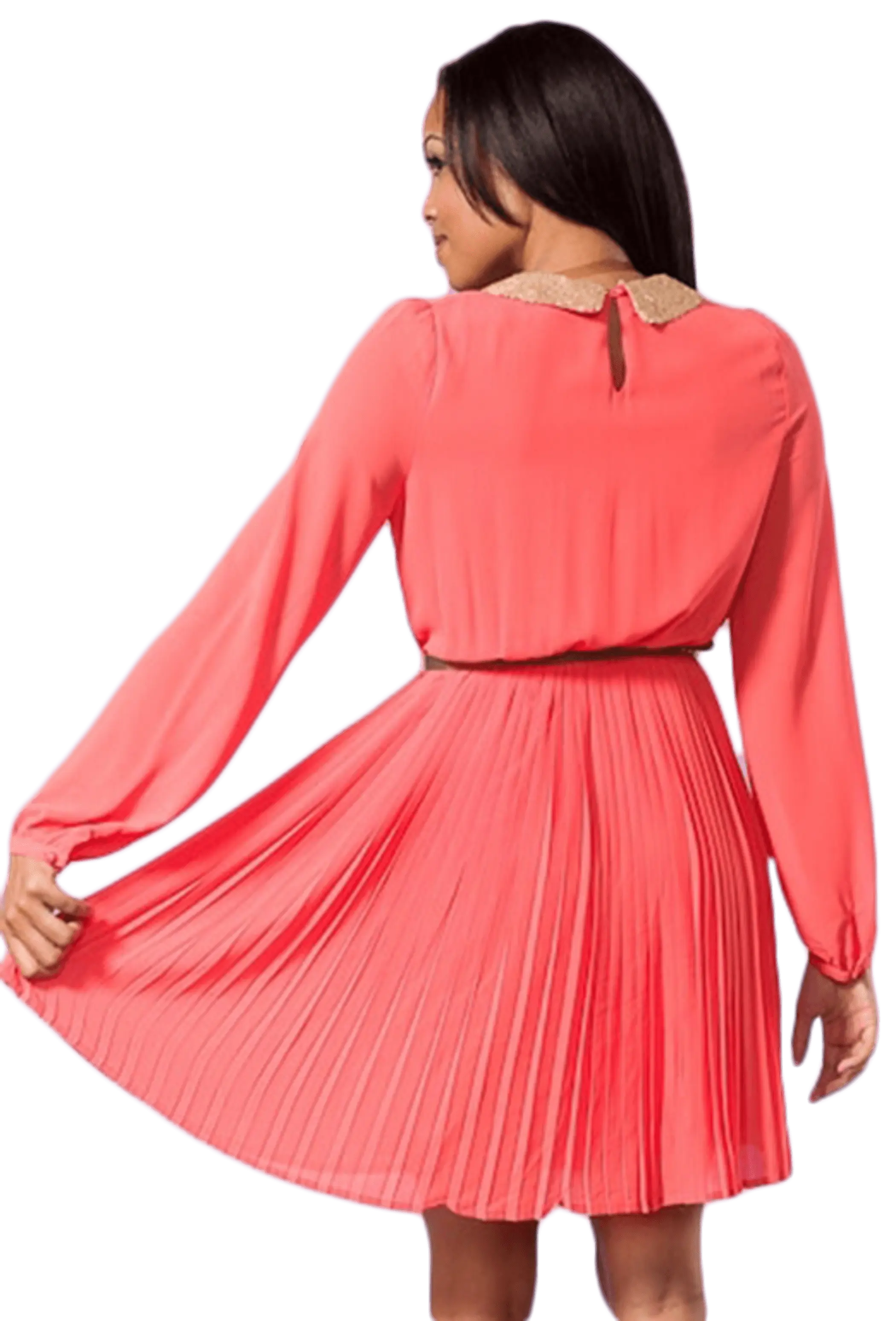 Sequence Collar Key-whole Back with Button Closure SurelyMine