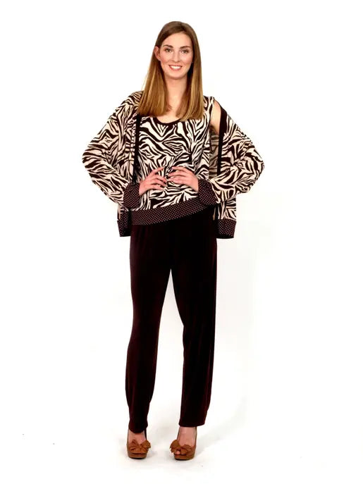 Set 3 pieces  trousers top jacket zebra Raul E New York
