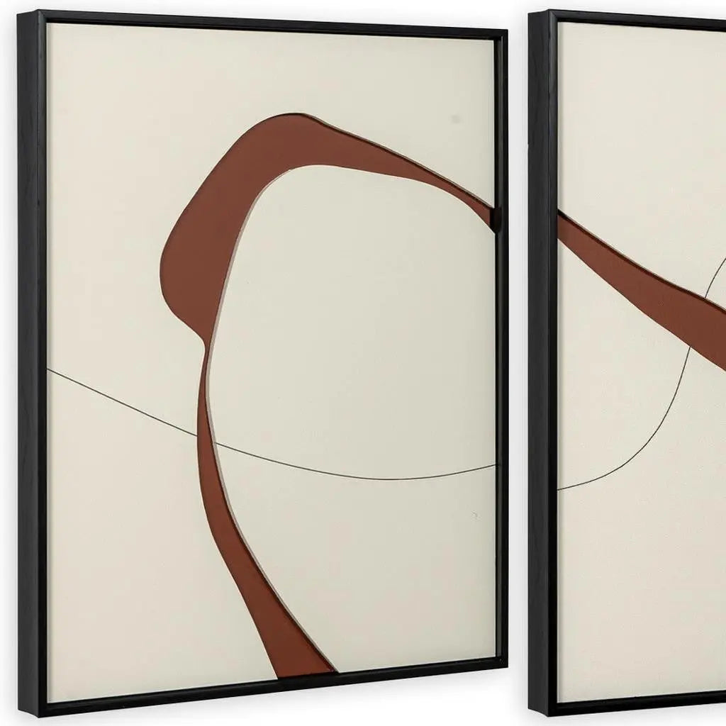Set Of Three Natural Currents Light Brown Floater Frame Wall Art Homeroots Home Decor