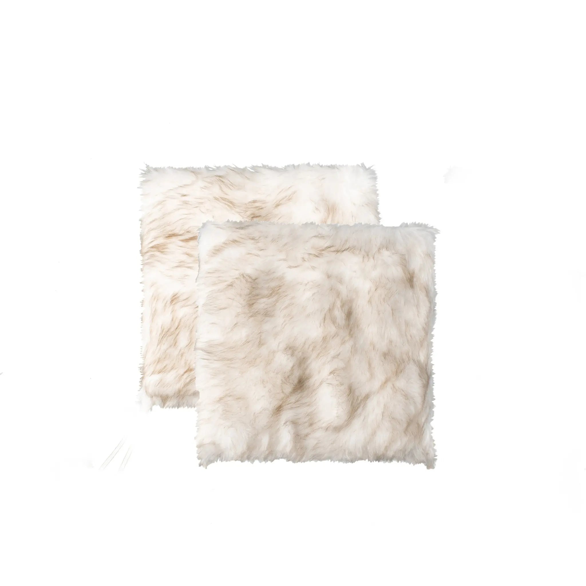Set Of Two 17" X 17" Gradient Tan Faux Fur Dining Chair Pad Homeroots Kitchen & Dining