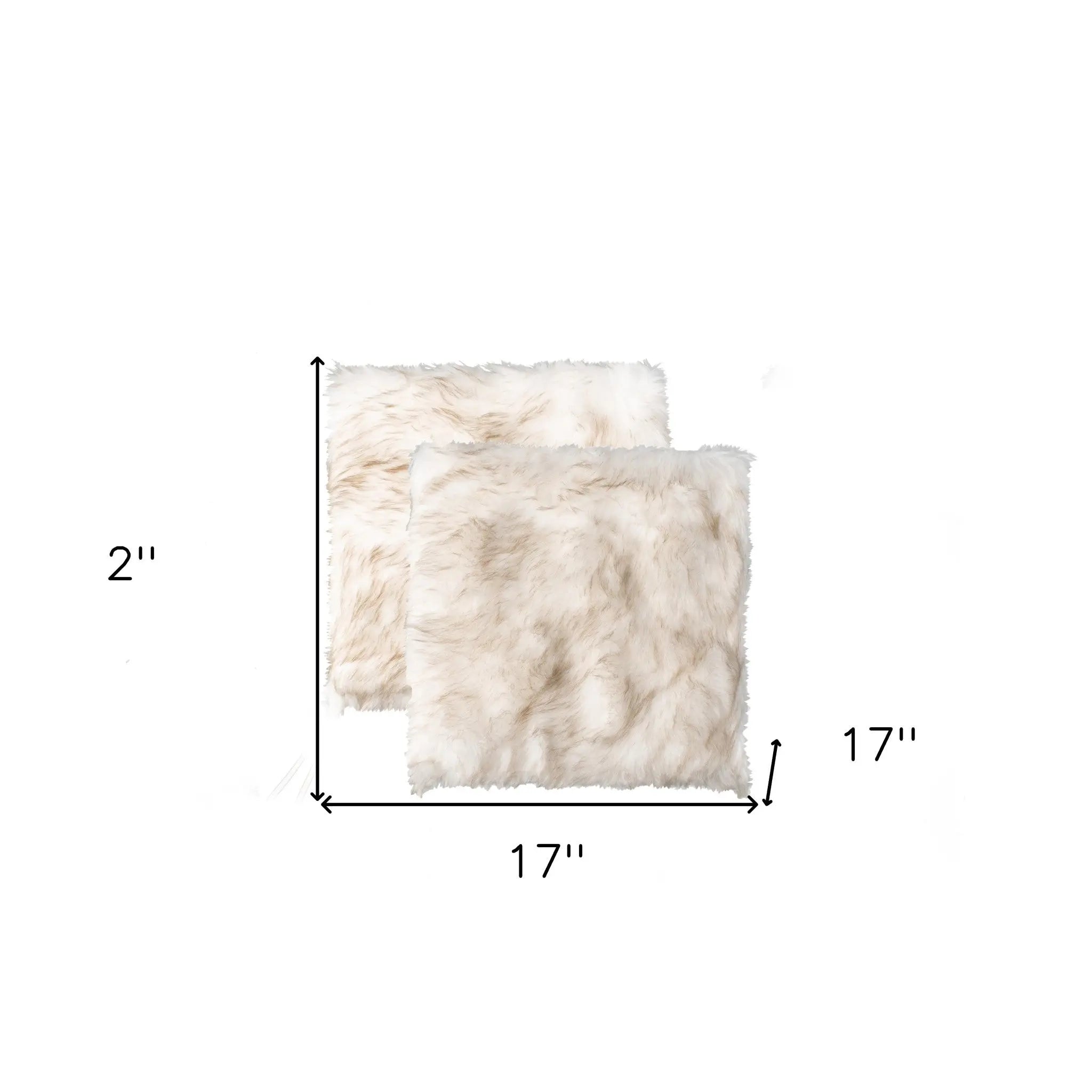 Set Of Two 17" X 17" Gradient Tan Faux Fur Dining Chair Pad Homeroots Kitchen & Dining
