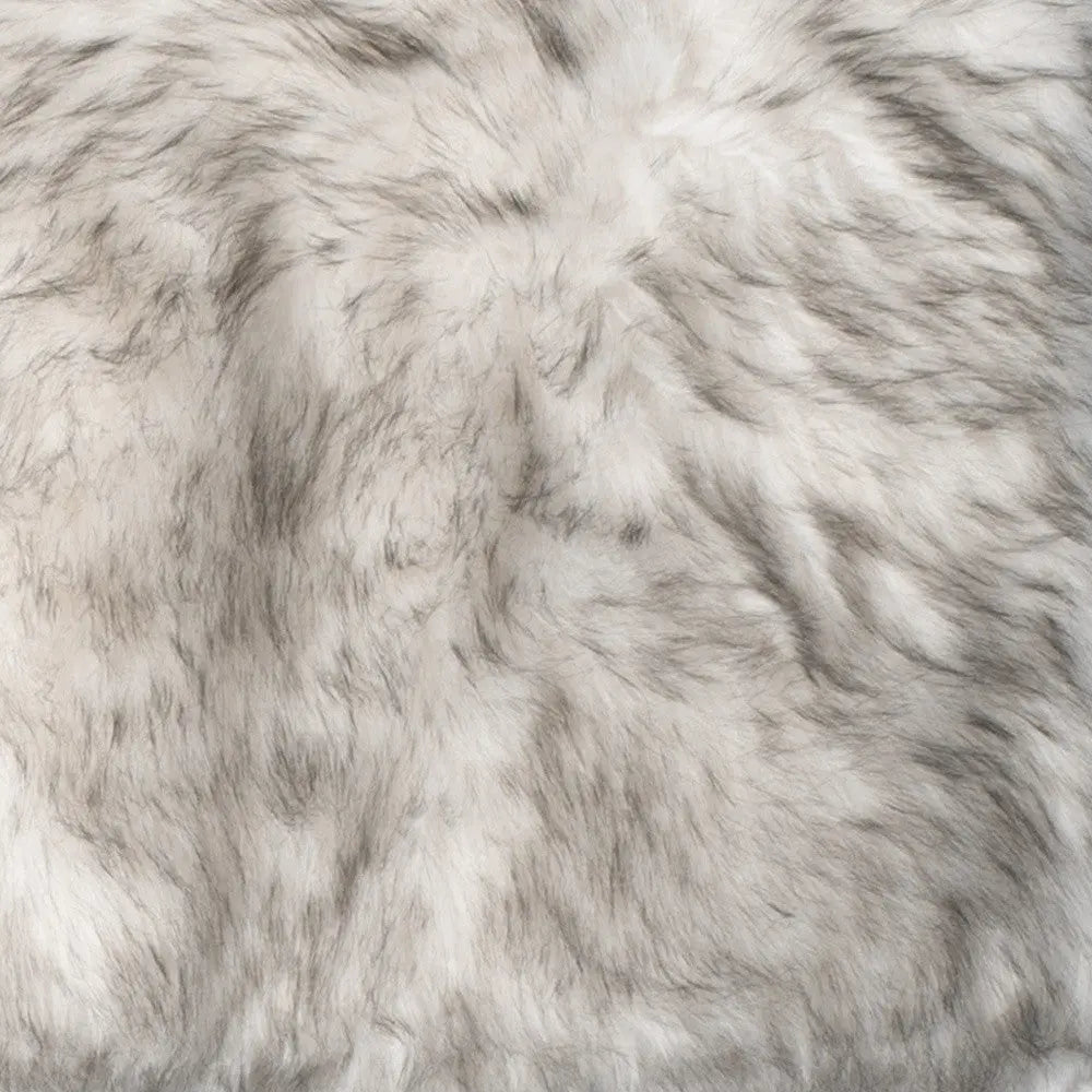 Set Of Two 17" X 17"  Ombre Grey Faux Fur Dining Chair Cushion Pads Homeroots Kitchen & Dining