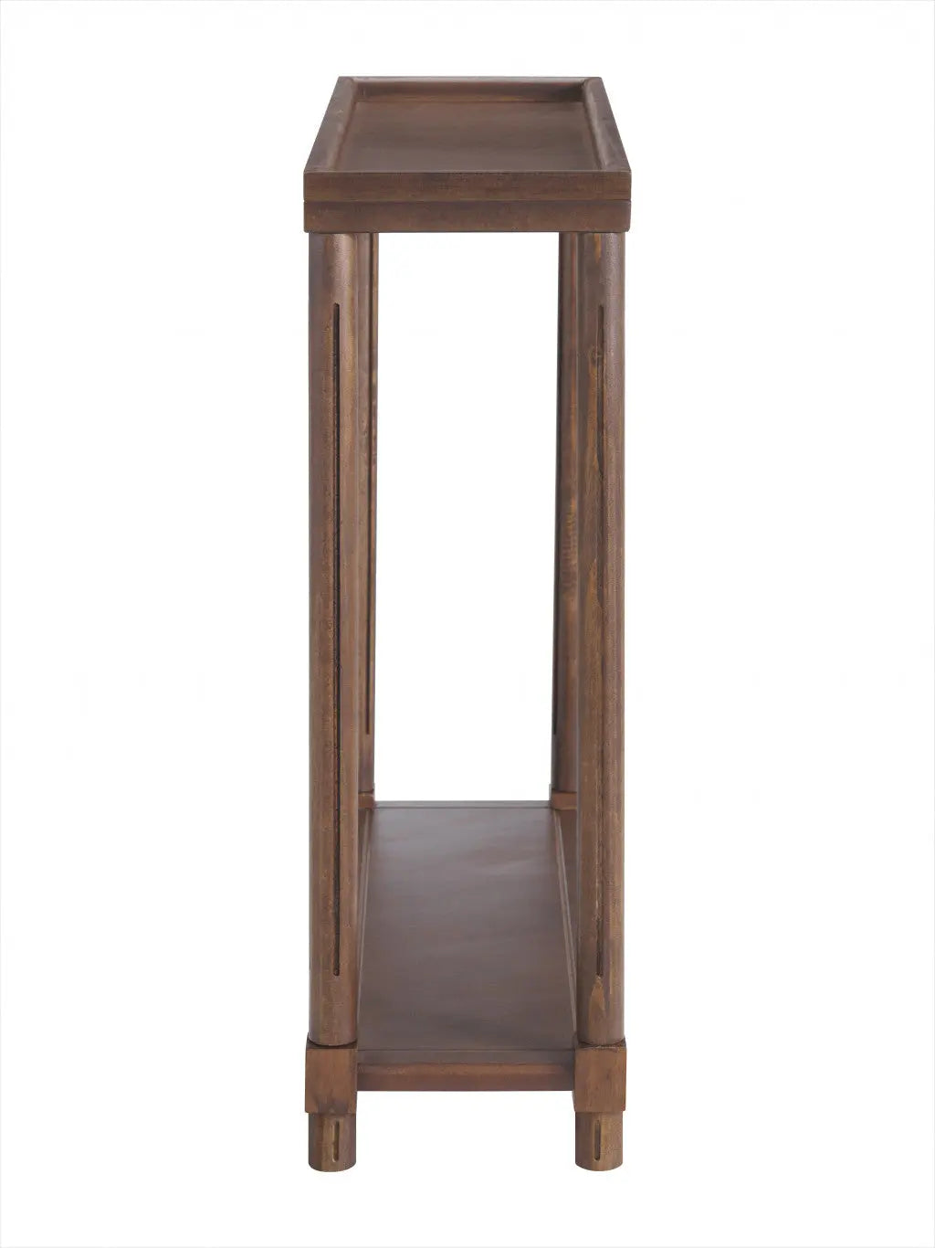 Set Of Two 24" Brown Wood Rectangular End Tables With Shelf Homeroots Living Room