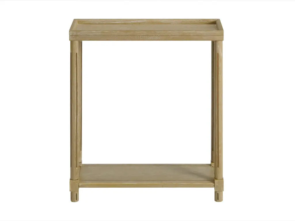 Set Of Two 24" Oak Brown Wood Rectangular End Tables With Shelf Homeroots Living Room