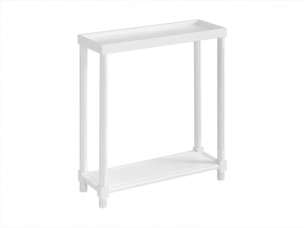 Set Of Two 24" White Wood Rectangular End Tables With Shelf Homeroots Living Room