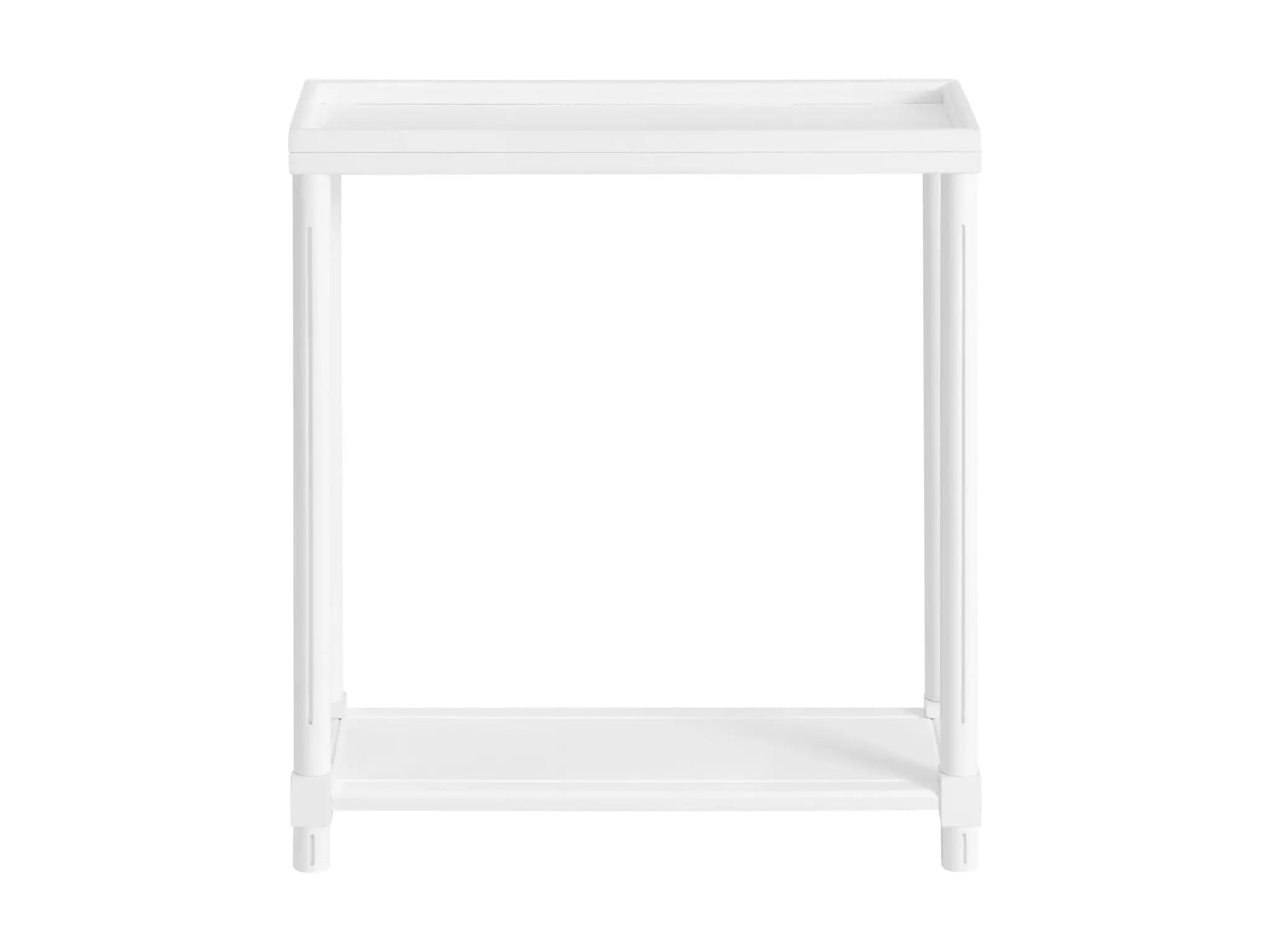 Set Of Two 24" White Wood Rectangular End Tables With Shelf Homeroots Living Room