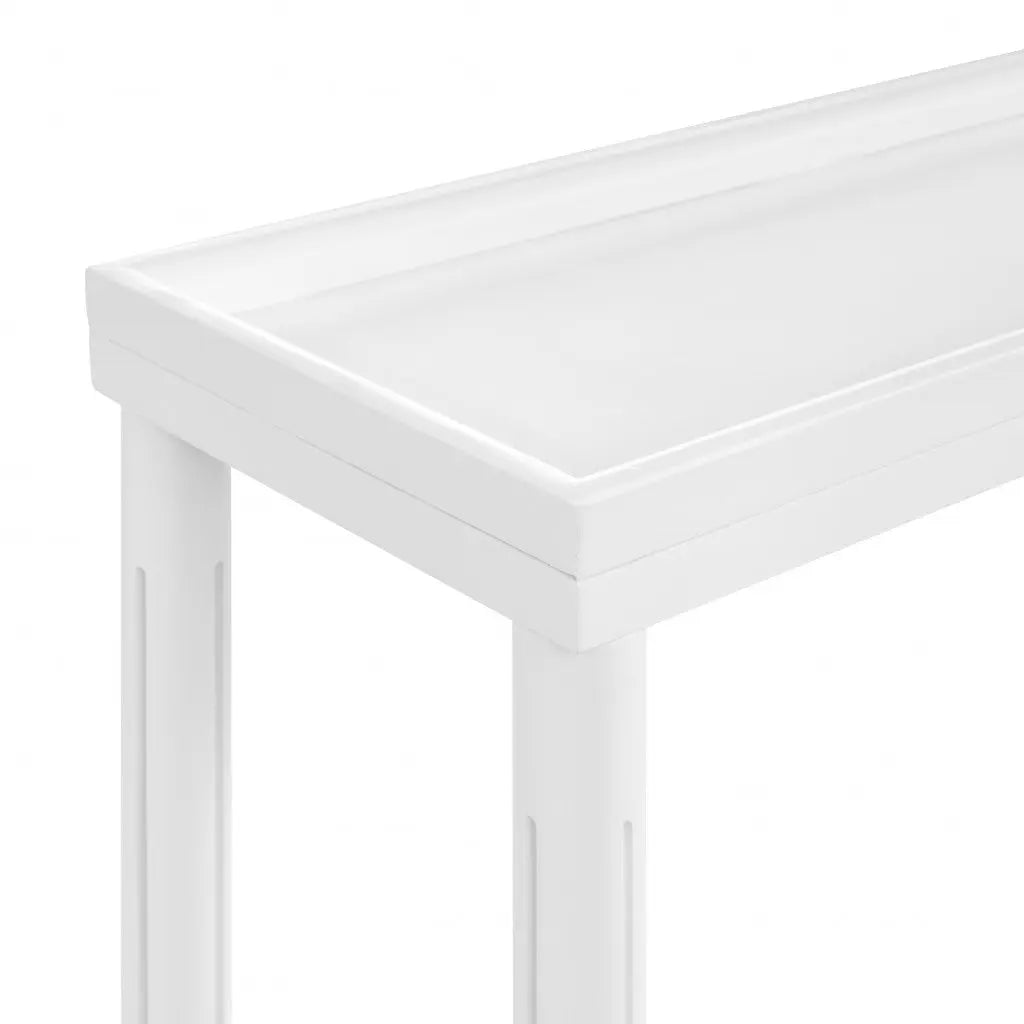 Set Of Two 24" White Wood Rectangular End Tables With Shelf Homeroots Living Room