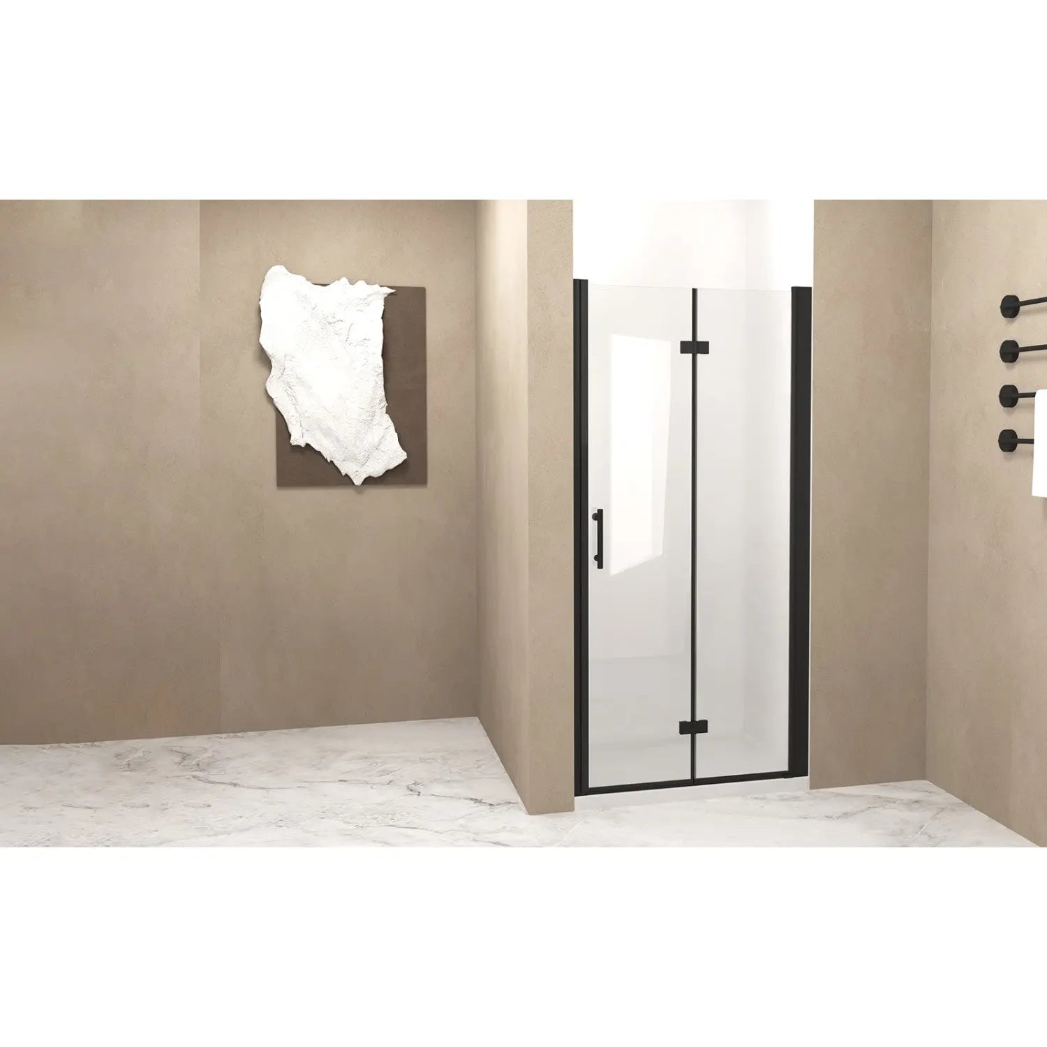 Set Of Two Aluminum and Tempered Glass Shower Doors Homeroots Bed & Bath