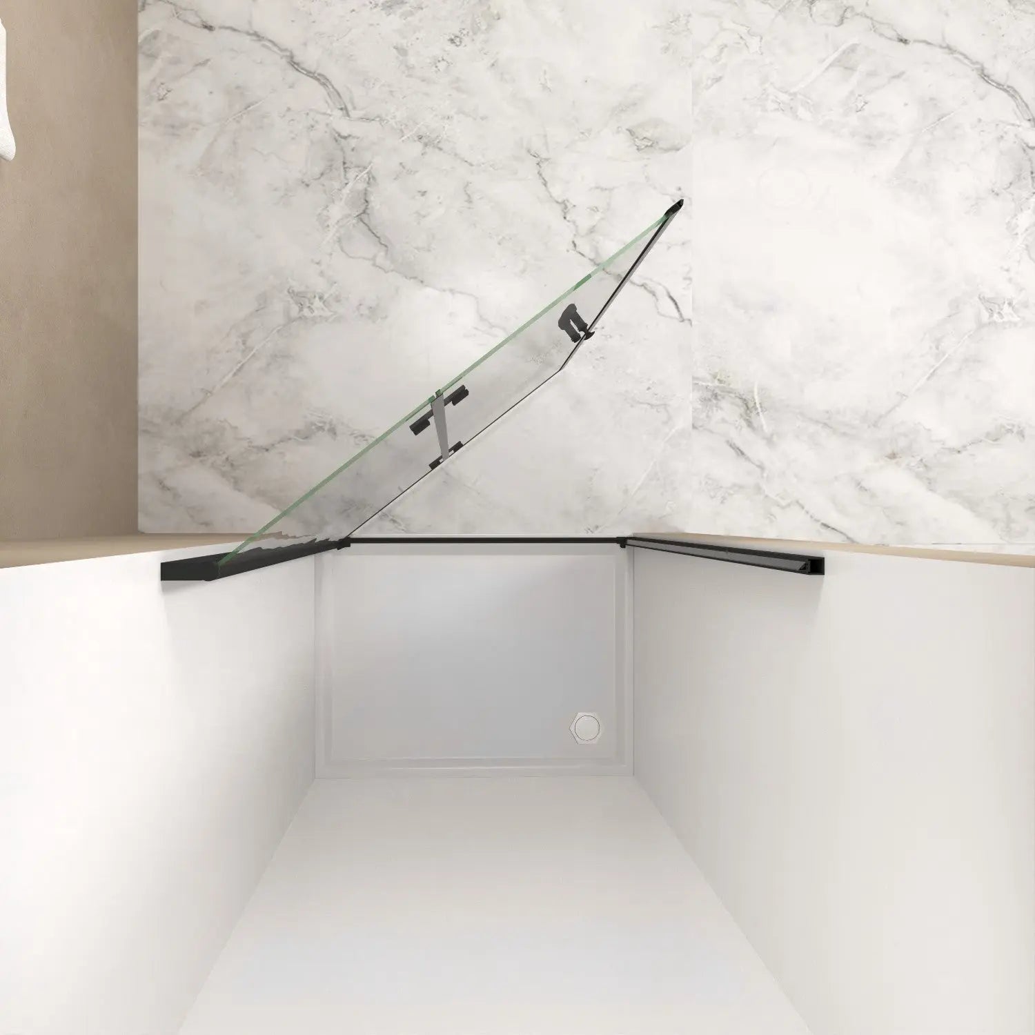 Set Of Two Aluminum and Tempered Glass Shower Doors Homeroots Bed & Bath