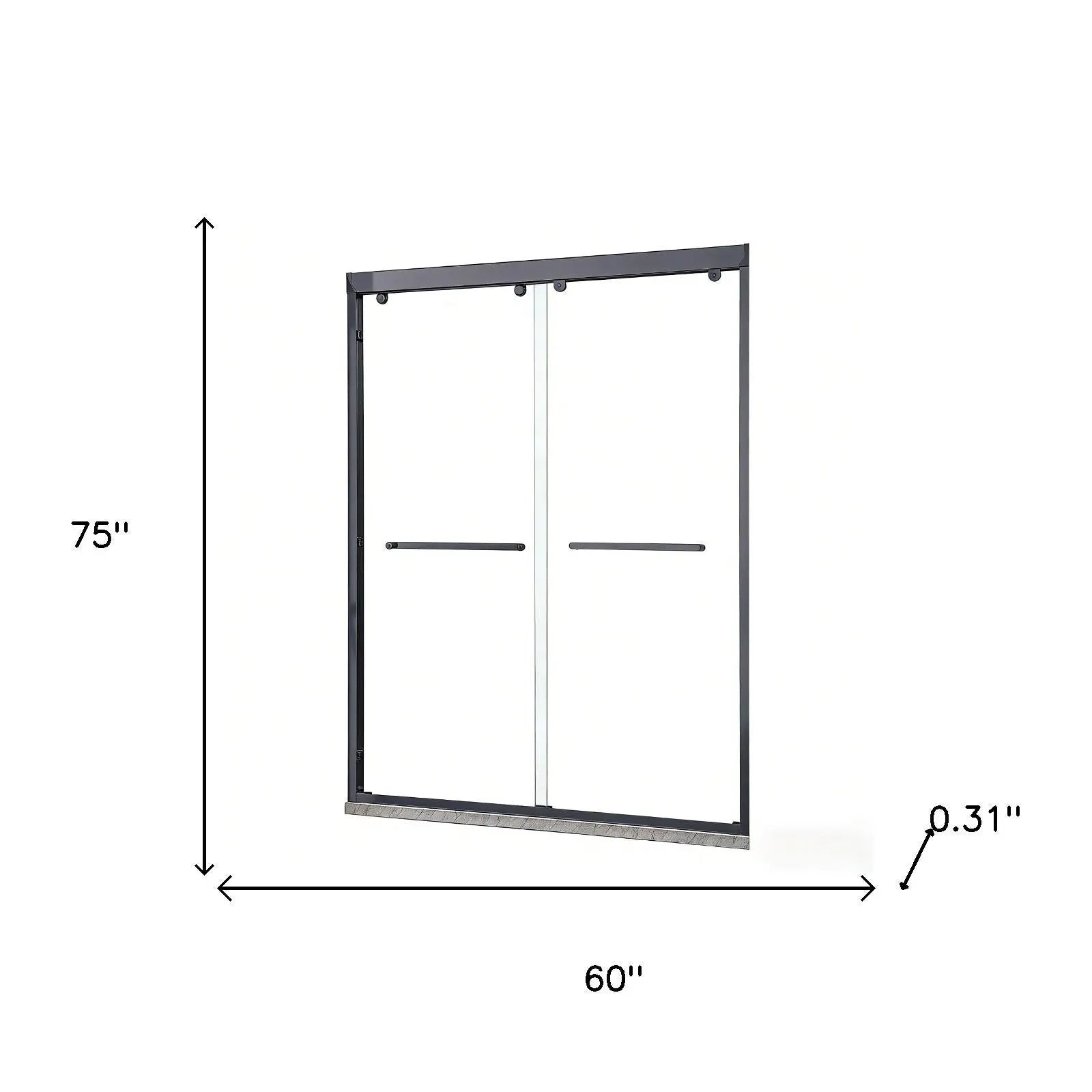 Set Of Two Aluminum and Tempered Glass Shower Doors Homeroots Bed & Bath