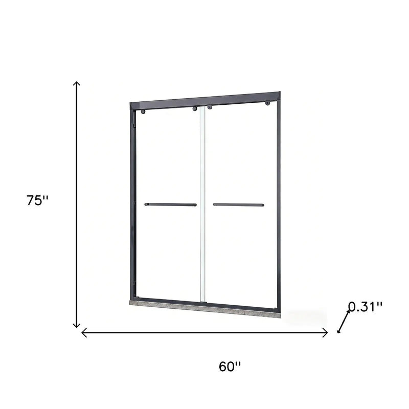 Set Of Two Aluminum and Tempered Glass Shower Doors Homeroots Bed & Bath