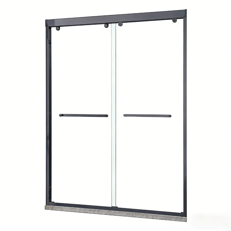 Set Of Two Aluminum and Tempered Glass Shower Doors Homeroots Bed & Bath