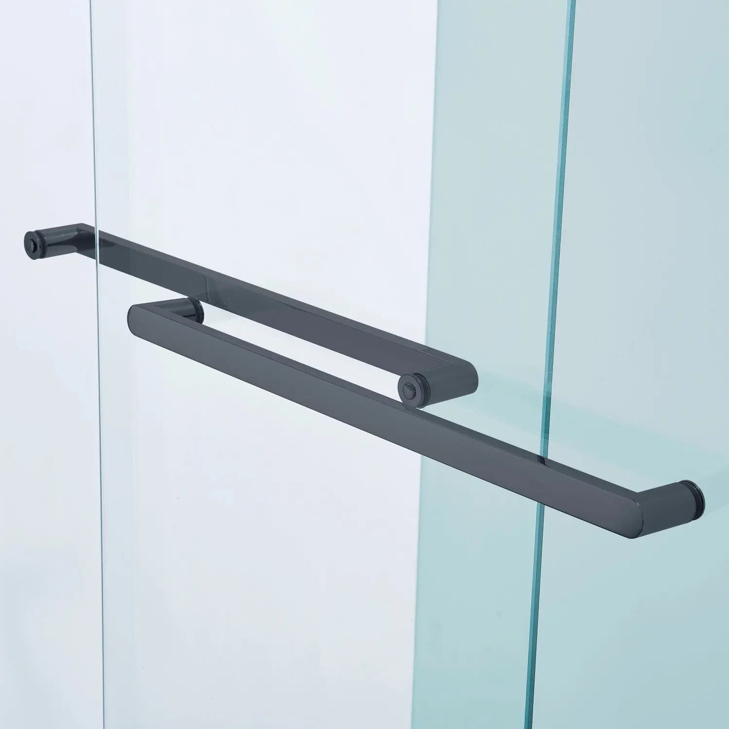 Set Of Two Aluminum and Tempered Glass Shower Doors Homeroots Bed & Bath