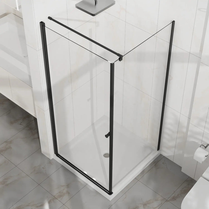 Set Of Two Aluminum and Tempered Glass Shower Doors Homeroots Bed & Bath