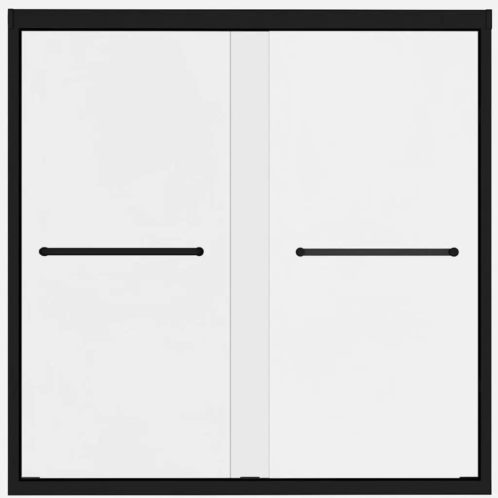 Set Of Two Aluminum and Tempered Glass Shower Doors Homeroots Bed & Bath