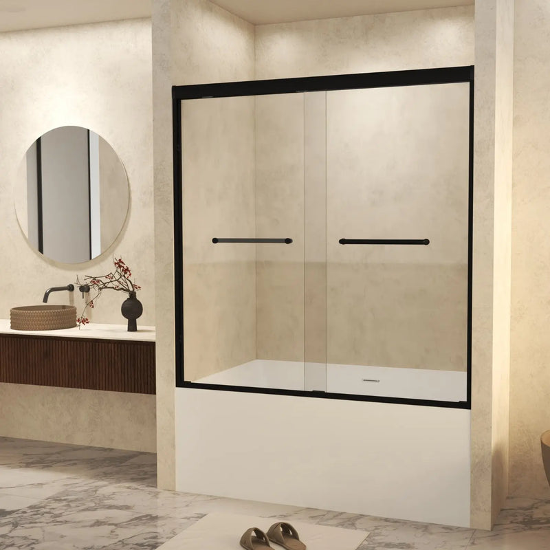 Set Of Two Aluminum and Tempered Glass Shower Doors Homeroots Bed & Bath