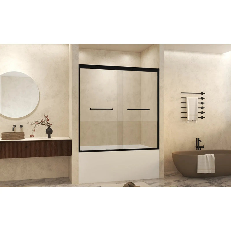 Set Of Two Aluminum and Tempered Glass Shower Doors Homeroots Bed & Bath