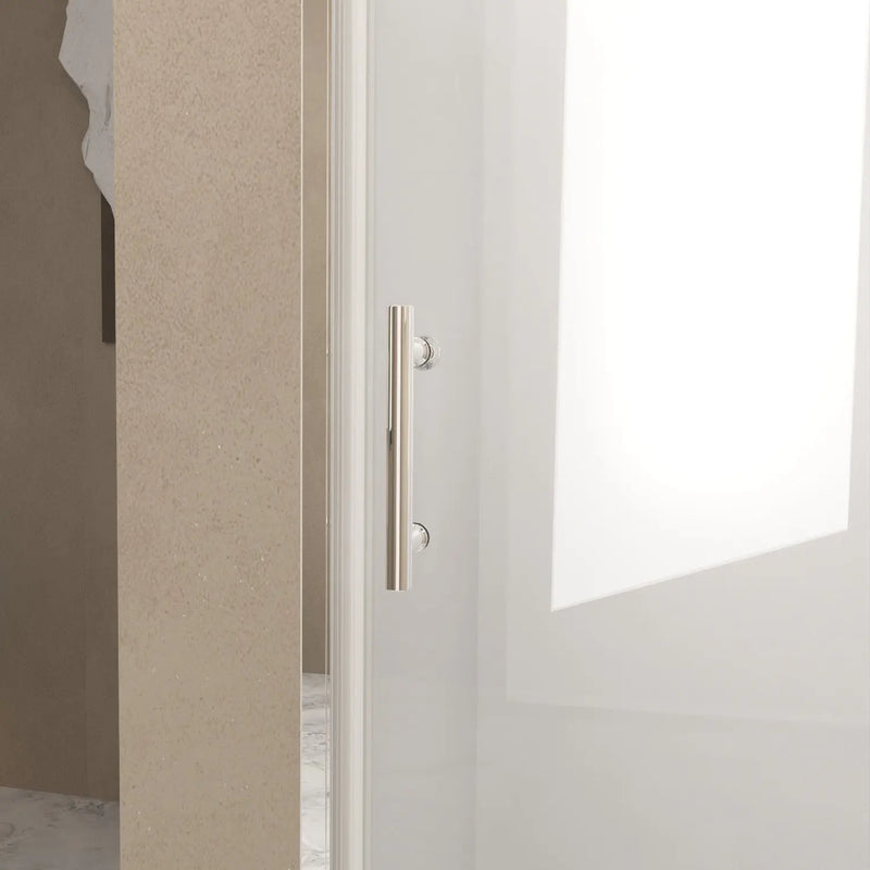 Set Of Two Aluminum and Tempered Glass Shower Doors Homeroots Bed & Bath