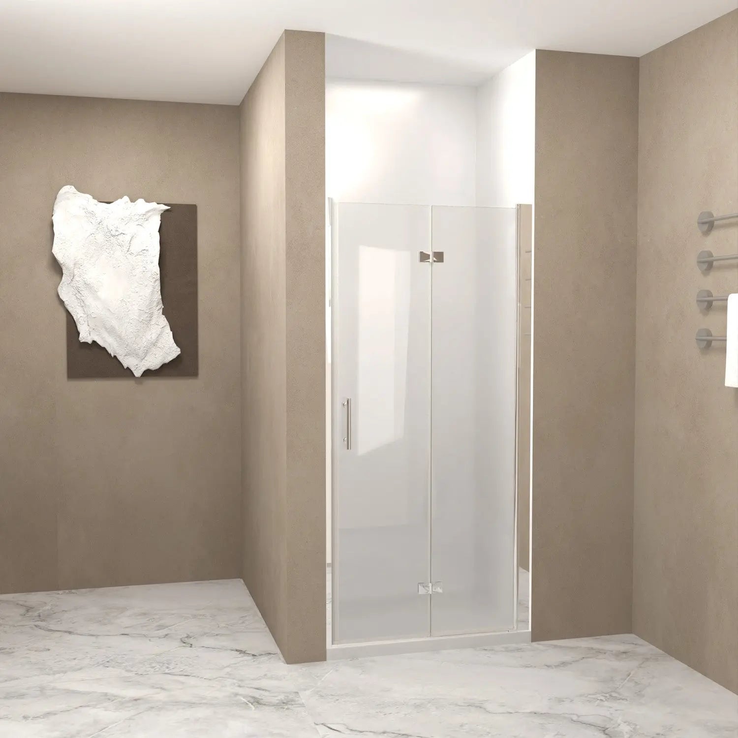 Set Of Two Aluminum and Tempered Glass Shower Doors Homeroots Bed & Bath