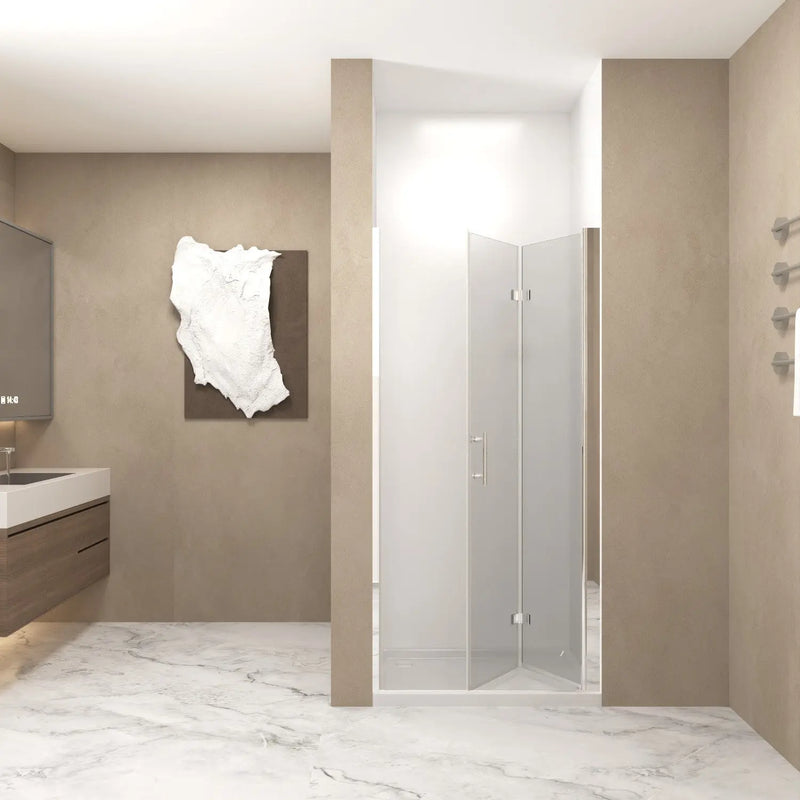 Set Of Two Aluminum and Tempered Glass Shower Doors Homeroots Bed & Bath