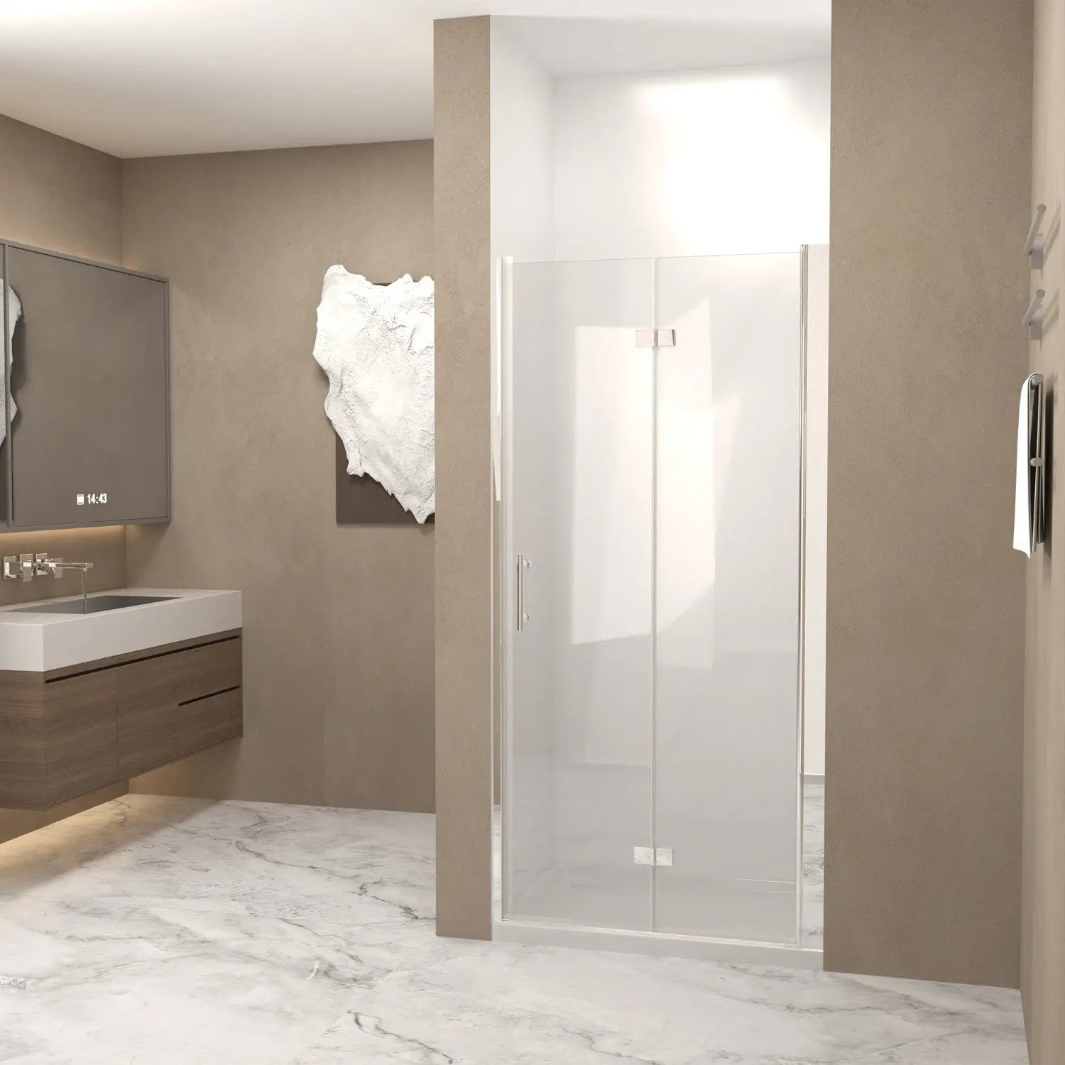 Set Of Two Aluminum and Tempered Glass Shower Doors Homeroots Bed & Bath