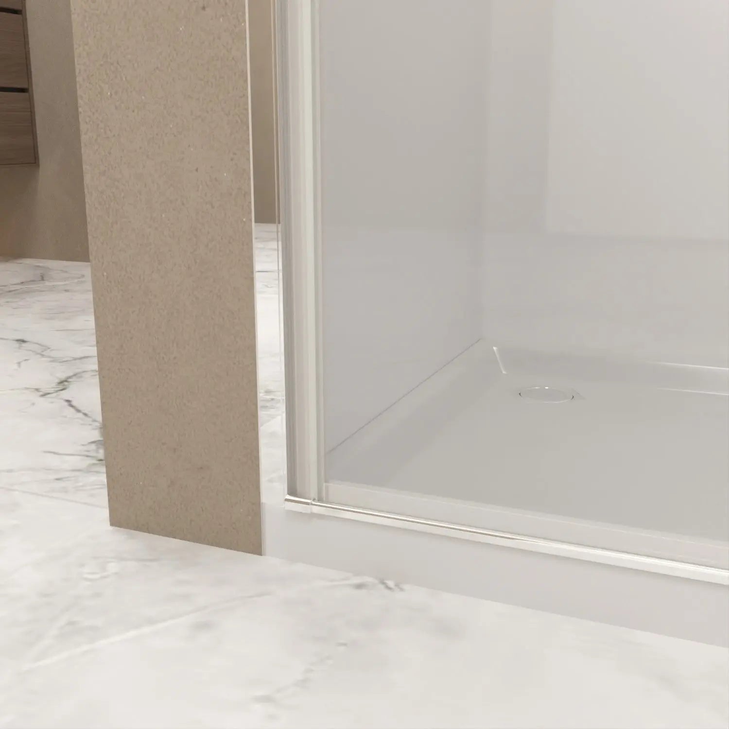 Set Of Two Aluminum and Tempered Glass Shower Doors Homeroots Bed & Bath